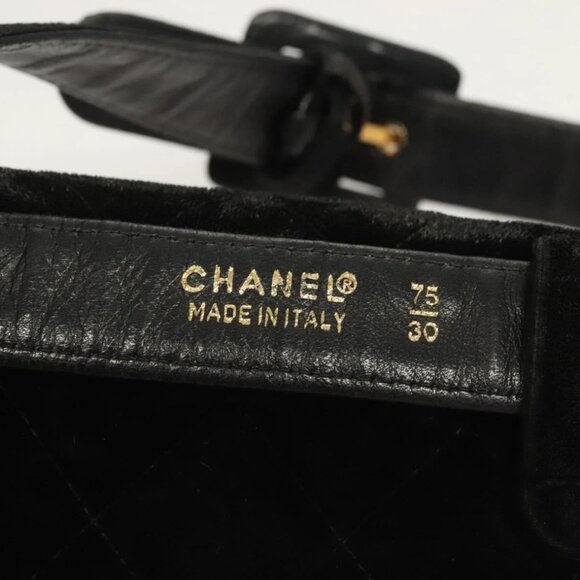 Chanel Black/Gold Velvet Velor Waist Bag - Picture 4 of 16